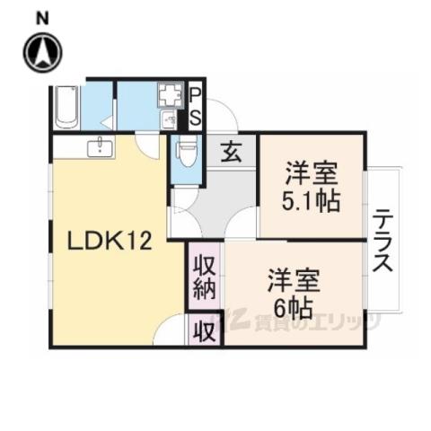 ラフォーレ二番街(2LDK/1階)の間取り写真
