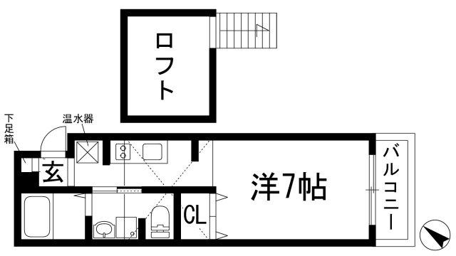 レオパレス清荒神LA1(1K/2階)の間取り写真