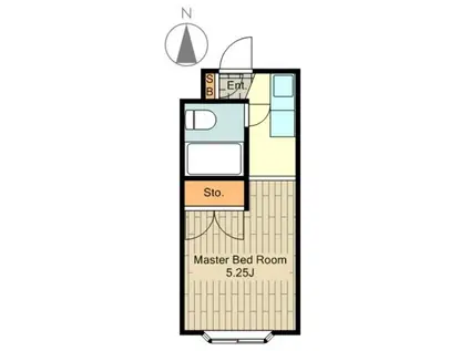 ヘリオス378谷保(1K/2階)の間取り写真