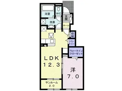 フェアリーズ ヒル LM II(1LDK/1階)の間取り写真