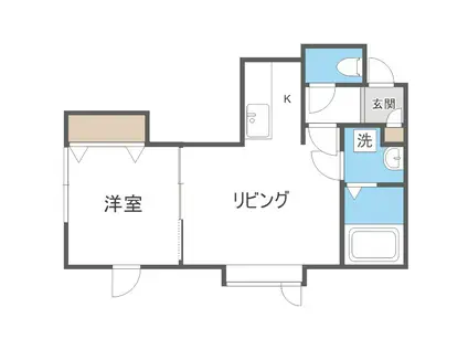 アプレミディ(1DK/2階)の間取り写真