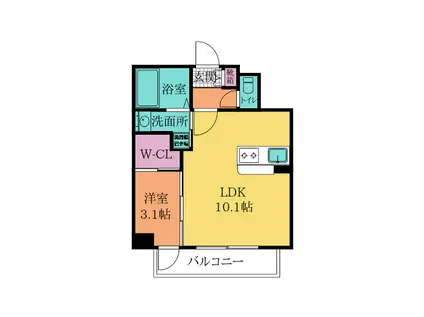 GRACE COURT SUNATSU(1LDK/7階)の間取り写真