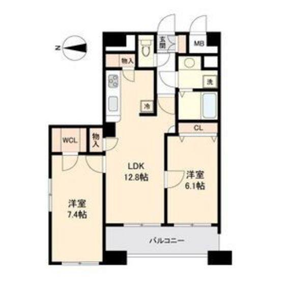 プライムアーバン仙台五橋(2LDK/6階)の間取り写真