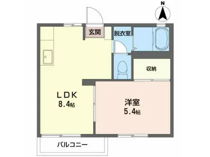 フレグランス小原田(1LDK/1階)の間取り写真