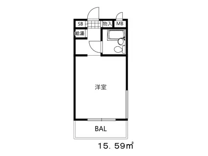 ダイドーメゾン六甲(1K/2階)の間取り写真