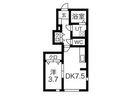 ダイヤモンドヒルズ半田上池(1LDK/1階)の間取り写真