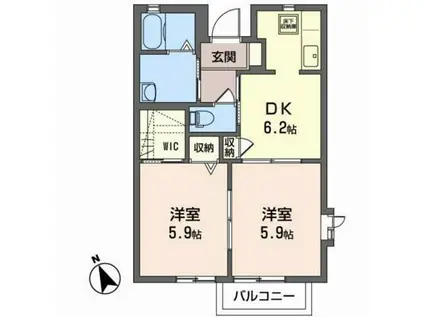 シャーメゾン・グレンツ(2DK/1階)の間取り写真