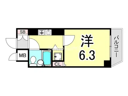 ホーユウコンフォルト新神戸(1K/3階)の間取り写真