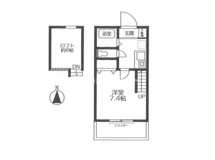 メゾンエスポワール(1K/2階)の間取り写真