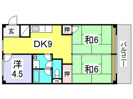 第2桂ビル(3DK/3階)の間取り写真