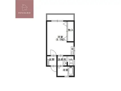 アクアビスタ(ワンルーム/2階)の間取り写真