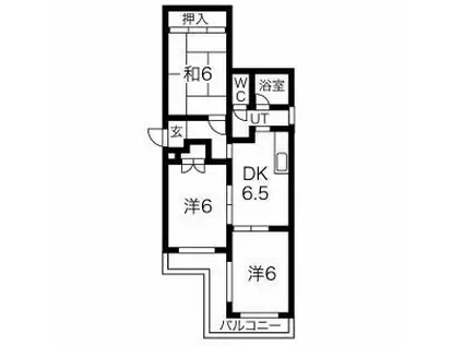 ハイツ東山(3DK/1階)の間取り写真