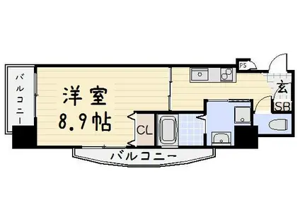 アンシャール(1K/3階)の間取り写真