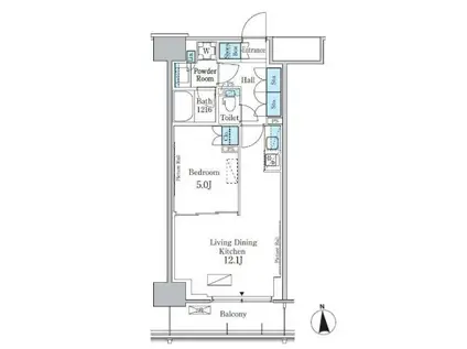 パークアクシス新宿百人町(1LDK/3階)の間取り写真