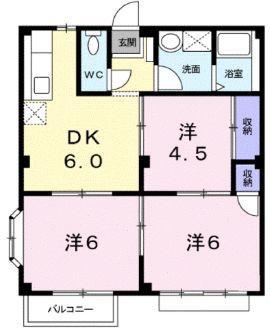 エルディムルナA(3DK/2階)の間取り写真