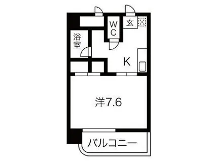 グラン ルミエール(1K/4階)の間取り写真