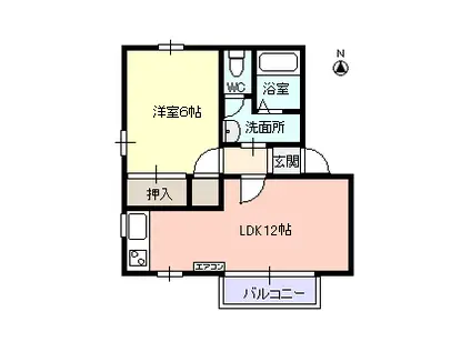 フレグランス・ヴェール(1LDK/1階)の間取り写真