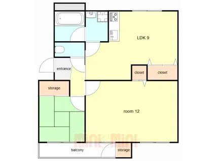 東仁川団地4号棟(2LDK/5階)の間取り写真