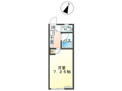 コーポ泉平(1K/2階)の間取り写真
