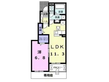 センチュリーB(1LDK/1階)の間取り写真