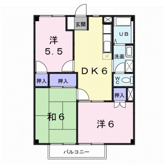 プロムナード菖蒲I(3DK/2階)の間取り写真