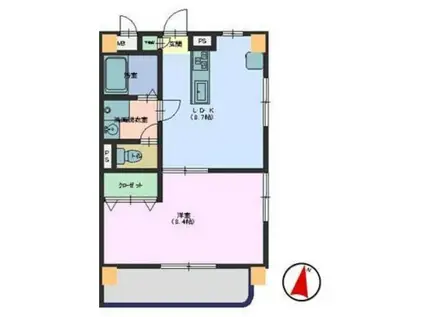 リヴェール中央(1LDK/2階)の間取り写真