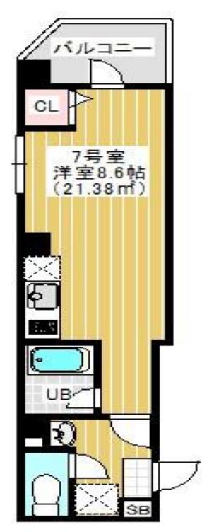 NY SQUARE FUNABASHI 207(1K/2階)の間取り写真