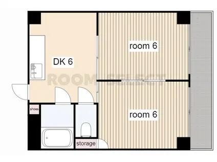 中村マンション(2DK/1階)の間取り写真