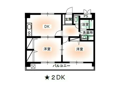 ハートマンション(3DK/3階)の間取り写真