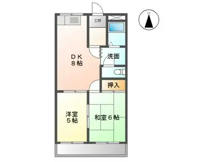 メゾンオクムラ(2DK/2階)の間取り写真