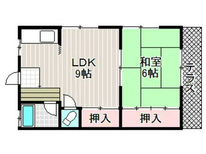 田中マンション(1LDK/1階)の間取り写真