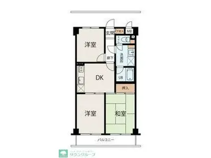 ハイライフ石神井(3DK/3階)の間取り写真