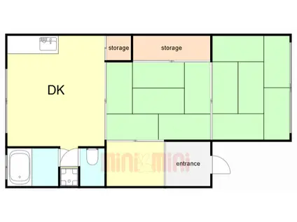 タツミコーポ(2DK/3階)の間取り写真