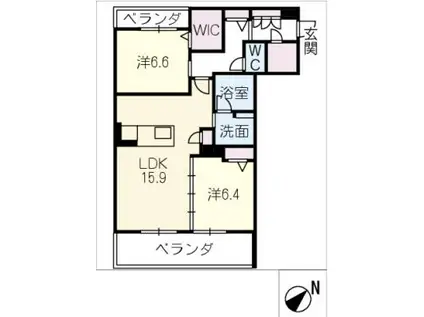 ラフィネ(2LDK/3階)の間取り写真