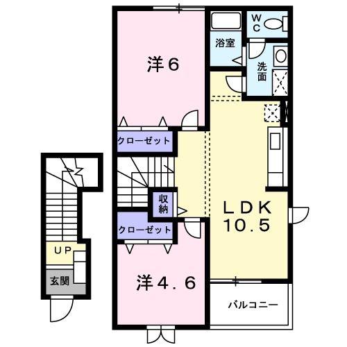 サニ-・エクセレントB(2LDK/2階)の間取り写真