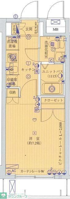 ヴェルステージ・武蔵小杉(1K/2階)の間取り写真