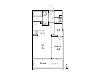 グランパセオ西麻布(1LDK/3階)の間取り写真