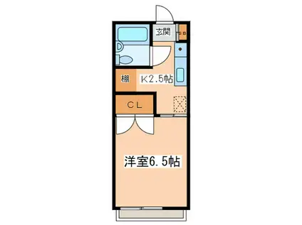 ハリントンハウス(1K/2階)の間取り写真