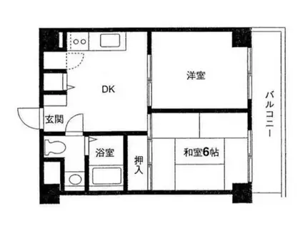 パークサイド関(2DK/3階)の間取り写真