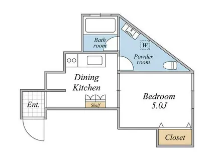 ベストクリア(1DK/1階)の間取り写真
