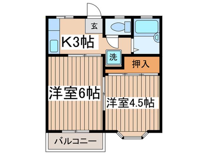 グレースリキ(2K/2階)の間取り写真