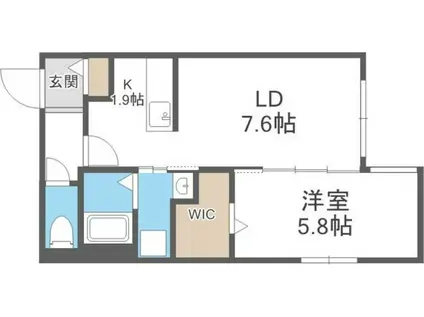 地下鉄東豊線 美園駅 徒歩4分 4階建 築1年(1LDK/2階)の間取り写真