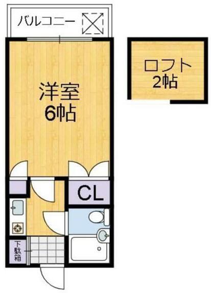 コーポ明日香(1K/1階)の間取り写真