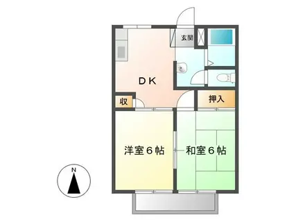 みよしハイツ(2DK/1階)の間取り写真