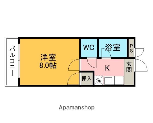 アーバン徳兵衛(1K/2階)の間取り写真