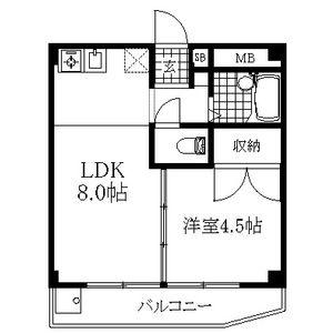 ラポール(1LDK/3階)の間取り写真