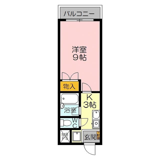 三記マンション灘(1K/4階)の間取り写真