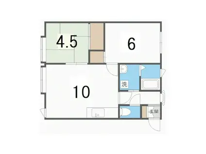 ハーバーハイツII(2LDK/2階)の間取り写真