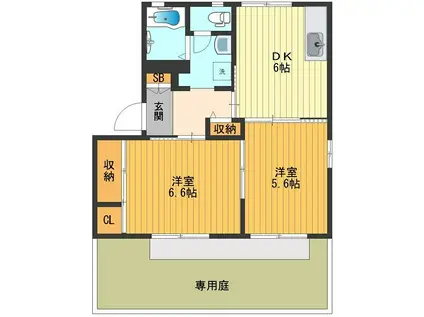 アークTU(2DK/1階)の間取り写真