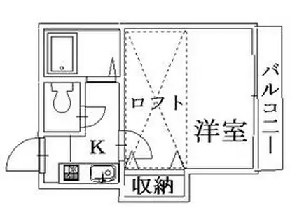 クレスト住吉A棟(1K/2階)の間取り写真